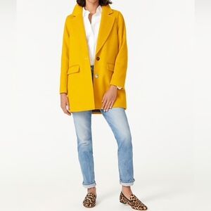 J.CREW Italian Wool Cashmere Blend Blazer Coat | L | Mustard | Tailored Preppy